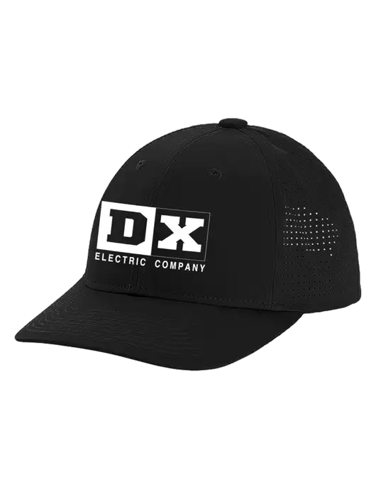 Pro-Cut Structured Snapback with Pinhole Mesh Black Cap w/DX Logo