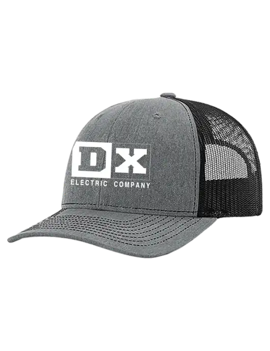 Richardson 112+ R-Flex Medium Grey Heather Trucker Cap w/Black Mesh w/DX Logo