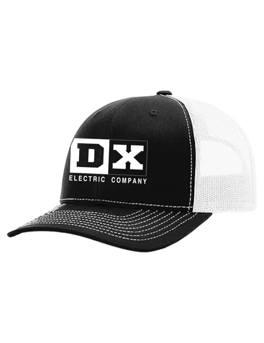 Richardson 112+ R-Flex Black Trucker Cap w/White Mesh w/DX Logo