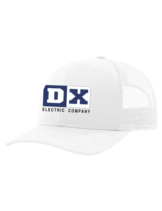 Richardson 112+ R-Flex White Trucker Cap w/White Mesh w/DX Logo