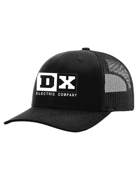 Richardson 112+ R-Flex Black Trucker Cap w/Black Mesh w/DX Logo